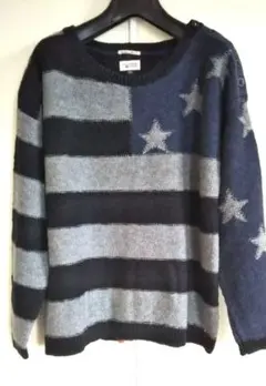 トミーヒルフィガーTOMMY HILFIGER ボーダー星柄セーター 　コットン