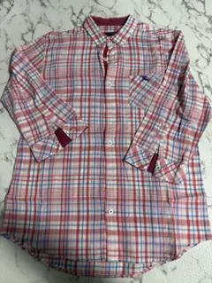 BURBERRY BLACK LABEL 長袖シャツ 7部 赤青チェック