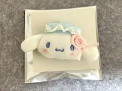 ホワイトフリルデザイン　シークレットヘアクリップ　シナモン