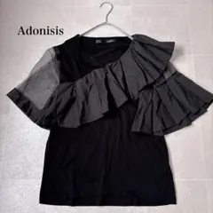美品✨アドニシス アシンメトリー デザイン カットソー オーガンジー フリル Fのサムネイル