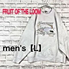 【G752】FRUIT OF THE LOOM 刺繍スウェット【L】ホワイト