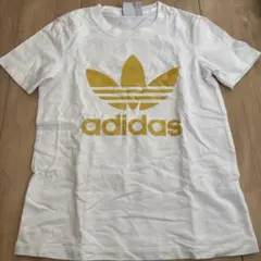 adidas レディース　ホワイト ロゴ Tシャツ