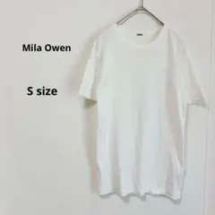 Mila Owen ミラオーウェン　クルーネックカットソー　S ホワイト　半袖のサムネイル