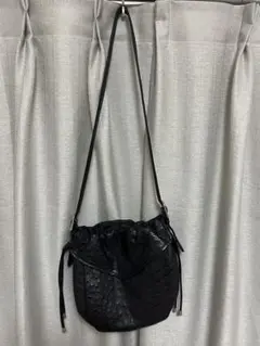 OSTRICH ノーブランドショルダーバッグ レザー JRAロゴ　BLACKのサムネイル