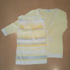 タンクトップ  七分袖カーディガン  アンサンブル