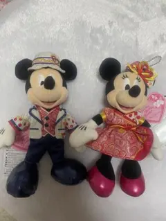 ミッキー ミニー ぬいぐるみバッチ