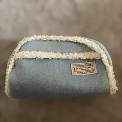 DAISO ポーチ ペンケース 水色のサムネイル