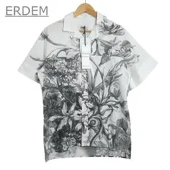 新品同様 ERDEM ボタニカル柄 総柄 オープンカラー 半袖 シャツ