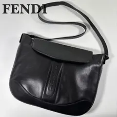 FENDI ショルダーバッグ 斜め掛け ロゴ ヴィンテージ レザー ブラックのサムネイル