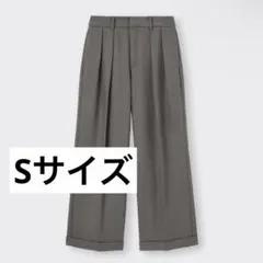 インタックワイドパンツ(丈標準69.0～73.0cm) グレー Sサイズ GU