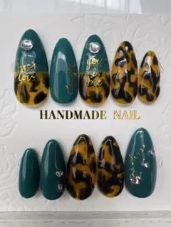 ヒョウ柄デザイン ネイルチップ　ギャル