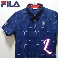 FILAGOLFフィラゴルフ　半袖ポロシャツ　ネイビー　レディースL【美品】