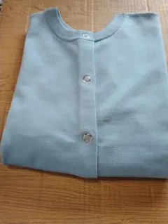 水色 　ボタン付きカーディガン バルーン風袖　未使用品