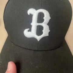 黒 Bロゴ刺繍 ベースボールキャップ