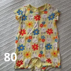 うさぎ柄　ロンパース 80