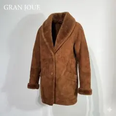 GRAN JOUE 本革ムートンコート キャメルブラウン M 裏地ボア 韓国製