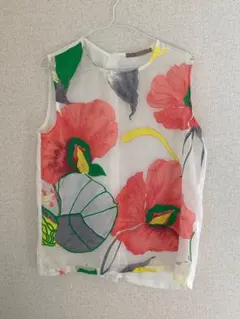 花柄　シースルー　ノースリーブ