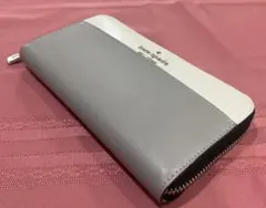 kate spade グレー ホワイト 長財布