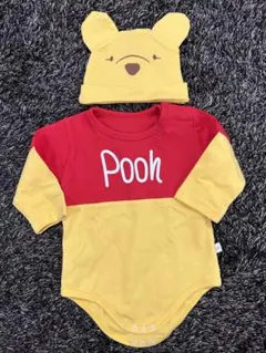 プーさんロンパースと帽子セット　美品　レア　ディズニー　着ぐるみ