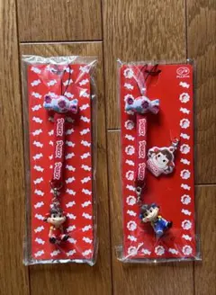 不二家 ペコちゃん ストラップ 2種セットのサムネイル