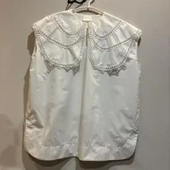専用‼️yori / shirocon ループ刺繍セーラーブラウス ノースリーブ