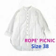 ROPE' PICNIC 　バンドカラー　シアー素材　長袖シャツ　size 38
