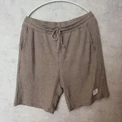 ブラウン ワッフル生地 ショートパンツ