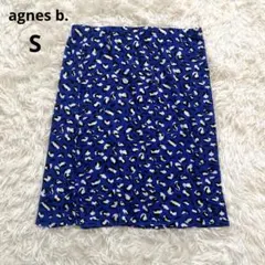 アニエスベー レオパード 豹柄 スカート ブルー 青　agnes b. 1 Sのサムネイル