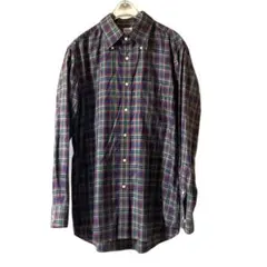 美品 UNIQLO L MEN フランネルチェックシャツ コットン100%