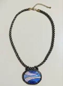 一点物　ハンドメイド 七宝焼 ネックレス 青のグラデーション
