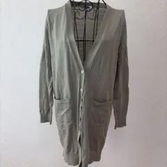 ユニクロ　長袖ロングカーディガン　カーキ系　Mサイズ