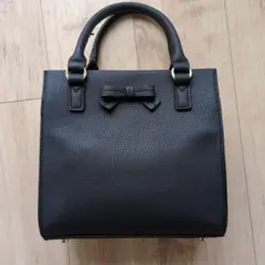 ハンドバッグ　リボン付き　ブラック　お受験