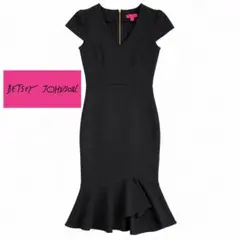 BETSEY JOHNSON ブラック ひざ丈ワンピース 半袖のサムネイル
