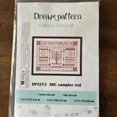 クロスステッチキット ABCサンプラー 赤 クロスステッチ 刺繍 キット 図案