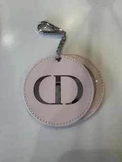 【未使用】Dior キーホルダー付きミラー　ピンク　ノベルティ