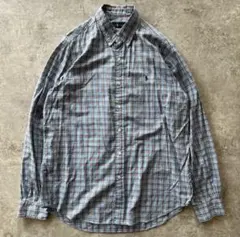 90s 美品 ポロ ラルフローレン ブルーチェックシャツ