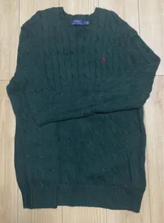 Polo Ralph Lauren ダークグリーン ケーブルニット