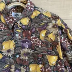古着 ボタニカル柄 フルーツ柄 シャツ