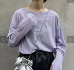 《美品》CIAOPANIC TYPY サイドスリットシアートップス パープル