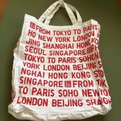 UNIQLO トートバッグ ホワイト レッドロゴのサムネイル
