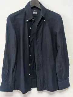 ネイビー ボタンダウン 長袖シャツ