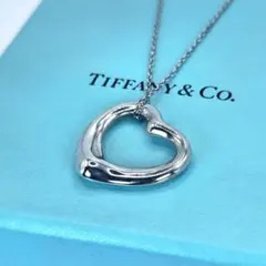 Tiffany & Co. 石入り オープンハート ネックレス アクアマリン - メルカリ