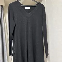 ADAM ET ROPE 黒 ロングニットワンピース