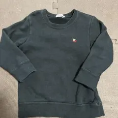 DOUBLE.B 黒 クマ刺繍 長袖トレーナー100cm