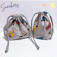 ★ハンドメイド★はたらくくるま柄お弁当袋+コップ袋