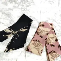 新品✨花柄リボンセット　カチューシャ　ヘアアクセサリー　タイ