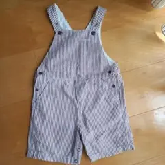 美品　PETIT BATEAU ストライプオーバーオール　81cm