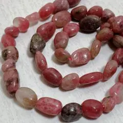 cs1053/天然石★ブラジリアンロードクロサイト　タンブル1連