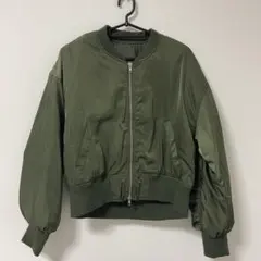 Hoktrish ブルゾン MA-1 クロップドジャケット ダブフジップ