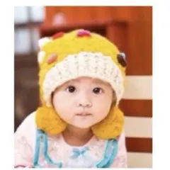 新品★裏ボア付きニット帽子　裏起毛